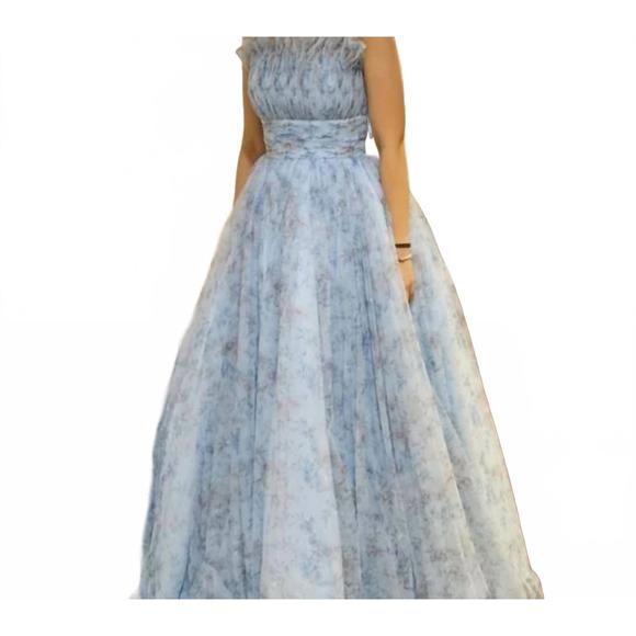 NEW JOVANI women's ferry tail tulle gown in periwinkle